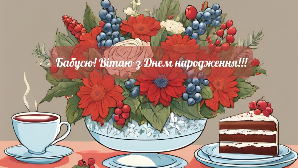 Привітання з Днем Народження бабусі від внучки у віршах, своїми словами та картинками